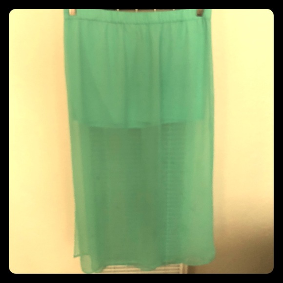 Mint Green Sheer mini/maxi skirt - Picture 1 of 1